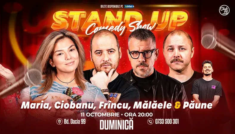 Stand-up Comedy cu Maria Popovici, Andrei Ciobanu, Frîncu, Mălăele - Florentin Păune la Club 99