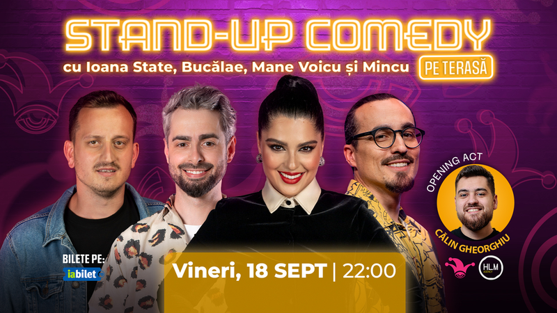 The Fool Terasa: Stand-up comedy cu Ioana State, Bucălae , Mane Voicu și Mincu