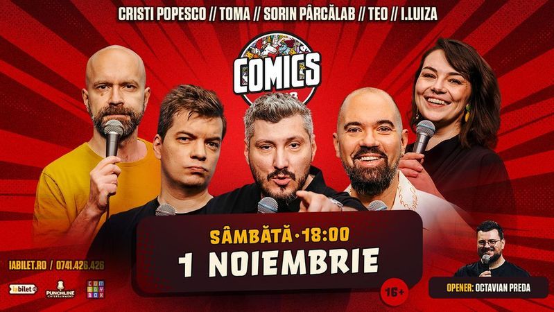 Stand-up cu Cristi Popesco, Sorin, Toma, Teo și Ioana Luiza la Comics Club!