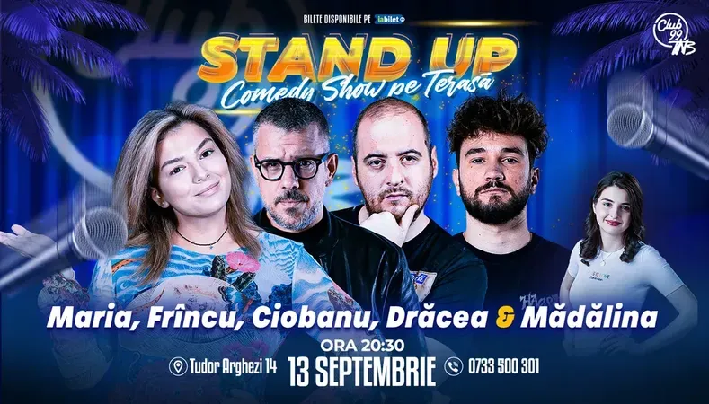 Stand Up Comedy cu Maria Popovici, Frîncu, Andrei Ciobanu, Drăcea - Mădălina Mihai la Terasa TNB