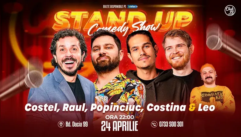 Stand-up Comedy cu Costel, Raul Gheba, Popinciuc, Costina - Leo la Club 99