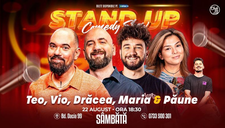 Stand-up Comedy cu Teo, Vio, Drăcea, Maria Popovici - Florentin Păune la Club 99
