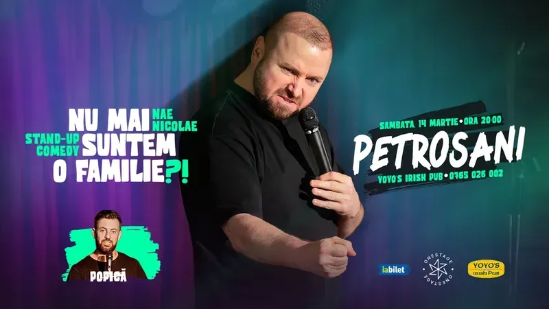 Petrosani: „Nu mai suntem o FAMILIE?!” Show nostalgic de stand-up cu Nae Nicolae