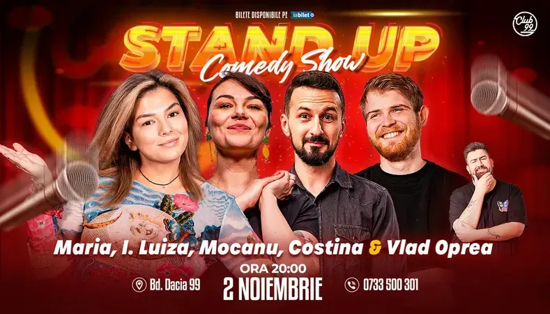 Stand-up Comedy cu Maria Popovici, Ioana Luiza, Mocanu, Costina - Vlad Oprea la Club 99