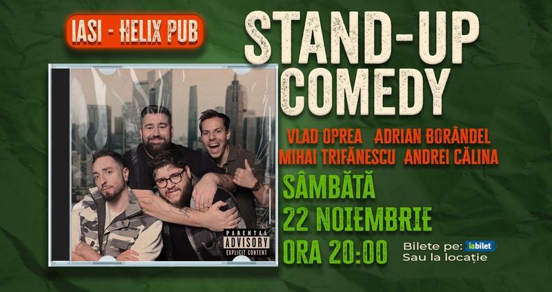 Iasi: Stand-up comedy cu Oprea, Calina, Borandel și Trifanescu