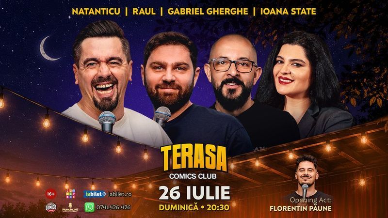 Stand-up cu Natanticu, Raul Gheba, Ioana State și Gherghe pe Terasa ComicsClub!