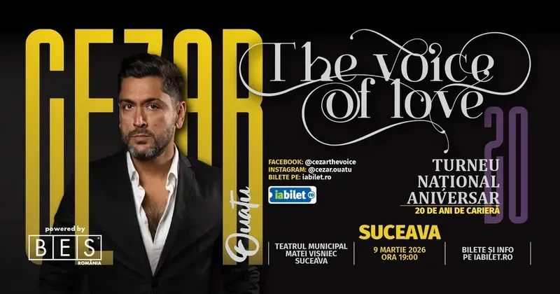 Suceava: Cezar Ouatu - 20 De Ani De Carieră Turneu Aniversar 2026 - “The Voice Of Love”
