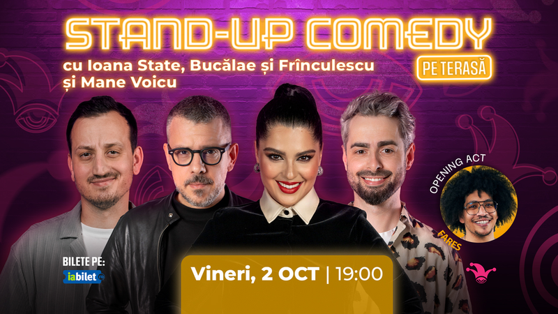 The Fool Terasa: Stand-up comedy cu Bucălae, Mane Voicu, Ioana State și Frînculescu