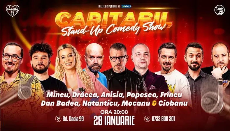 Spectacol Caritabil cu Mincu, Drăcea, Anisia, Popesco, Frîncu, Dan Badea, Natanticu, Mocanu și Ciobanu la Club99