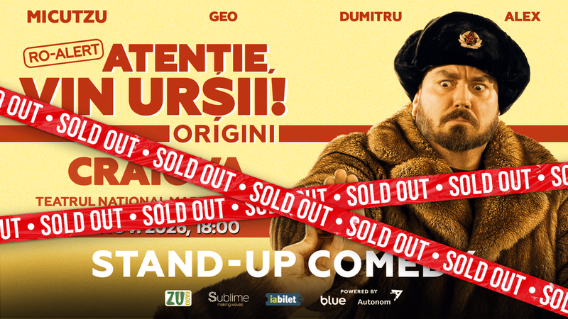 Craiova: Stand-up Comedy cu Micutzu, Geo Adrian si George Dumitru - “Atentie, vin ursii!” - ORA 18:00