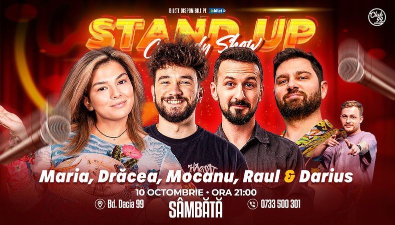Stand-up Comedy cu Maria Popovici, Drăcea, Mocanu, Raul Gheba - Darius Grigorie la Club 99 | Show 2