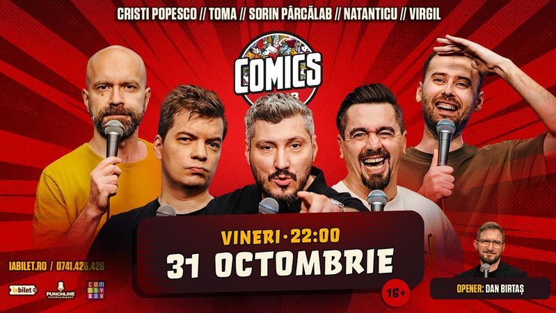Stand-up cu Cristi Popesco, Sorin, Toma, Natanticu și Virgil la ComicsClub!