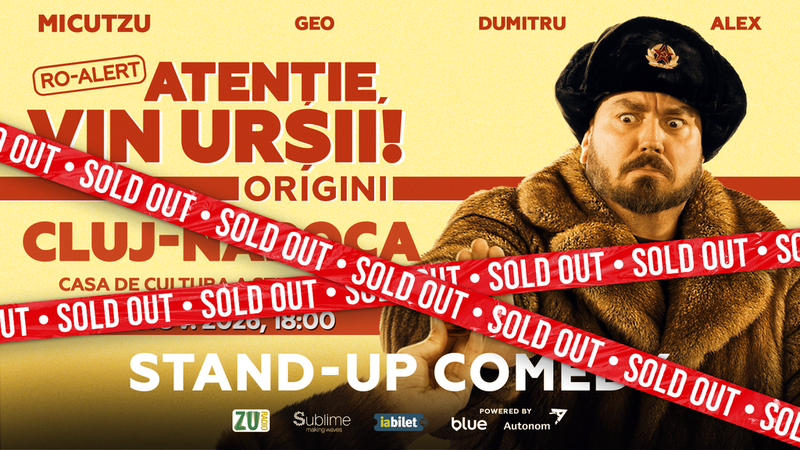 Cluj-Napoca: Stand-up Comedy cu Micutzu, Geo Adrian si George Dumitru - “Atentie, vin ursii!” - SAMBATA - ORA 18:00