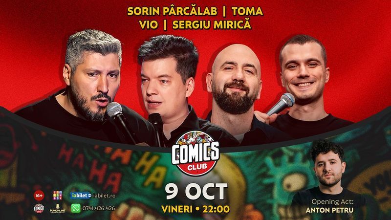 Stand-up cu Toma, Sorin Pârcălab, Vio și Mirică la ComicsClub!