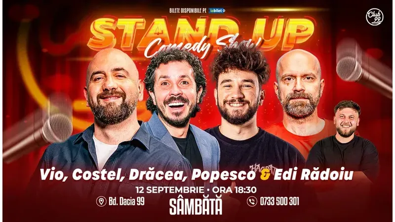 Stand-up Comedy cu Vio, Drăcea, Cristi Popesco, Costel - Edi Rădoiu la Club 99