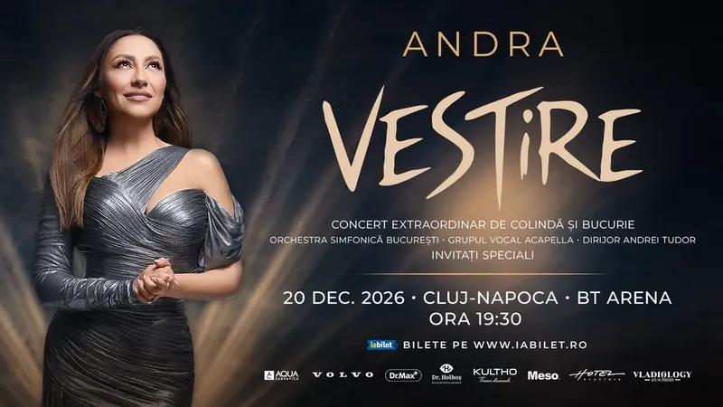 A Doua Sală! Cluj-Napoca: Andra - “VESTIRE” • 20 dec. (Concert Extraordinar de Crăciun)