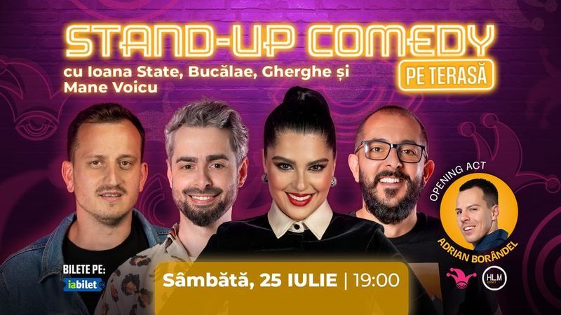 The Fool Terasa: Stand-up comedy cu Bucălae, Ioana State, Mane Voicu și Gherghe