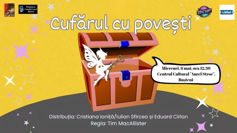 Bușteni: „Cufărul cu povești” – spectacol interactiv pentru copii