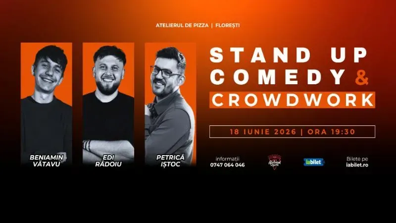 Floresti: Stand-Up Comedy & Crowdwork cu Edi Rădoiu, Beniamin Vătavu și Petrică Iștoc