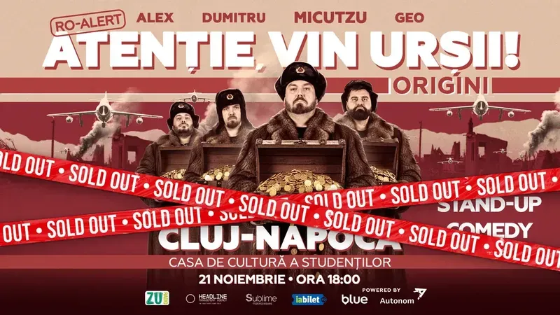 Cluj-Napoca: Stand-up Comedy cu Micutzu, Geo Adrian si George Dumitru - “Atentie, vin ursii!” - SAMBATA - ORA 18:00