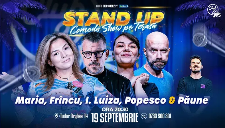 Stand Up Comedy cu Maria Popovici, Frîncu, Ioana Luiza, Popesco - Florentin Păune la Terasa TNB