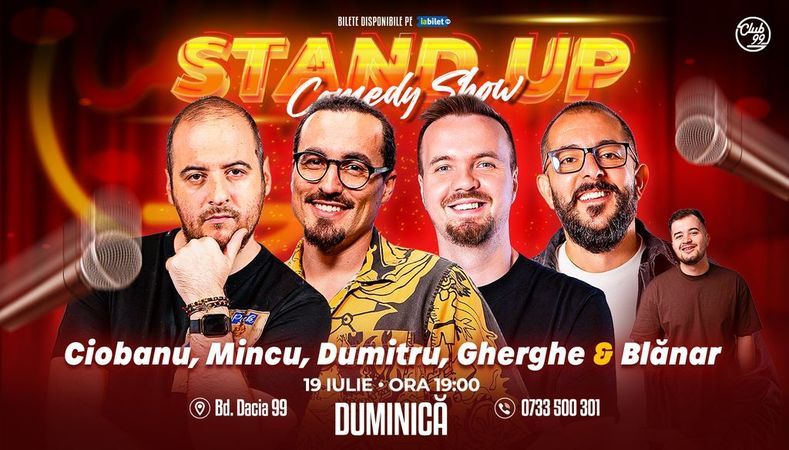 Stand-up Comedy cu Andrei Ciobanu, Mincu, George Dumitru, Gabriel Gherghe - Marian Blănar la Club 99
