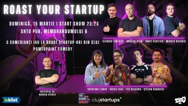 Cluj-Napoca: The Stairs Comedy: Roast Your Startup | Stand-up Comedy Show | PowerPoint Comedy