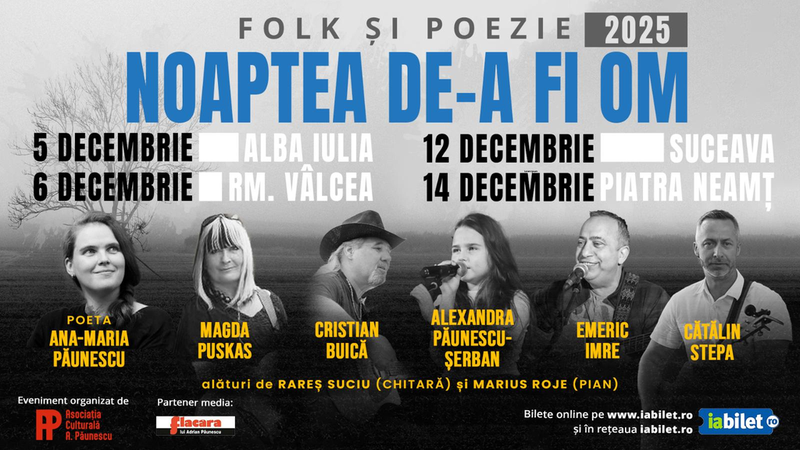 Turneu „Noaptea de-a fi om”, folk și poezie