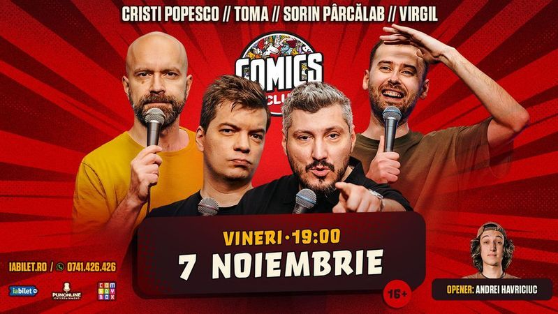 Stand-up cu Cristi Popesco, Toma, Sorin și Virgil pe Terasa ComicsClub!