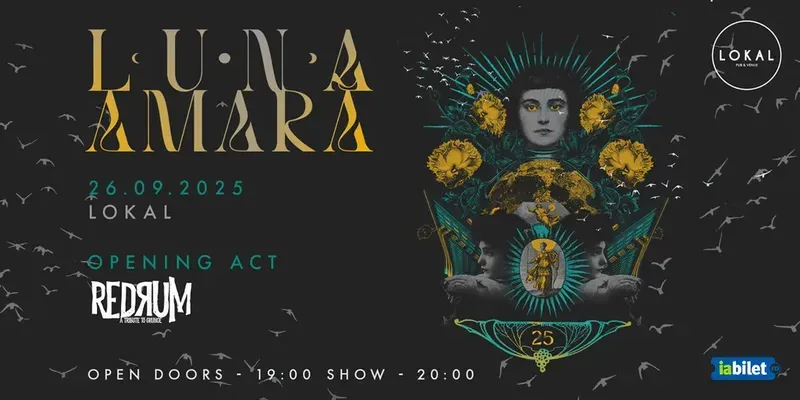 Oradea: Concert Luna Amara - 25 de ani - concert electric + Redrum