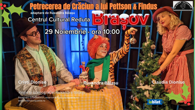 Brasov - Petrecerea de Craciun a lui Pettson si Findus (teatru pentru copii)
