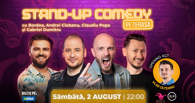 The Fool: Stand-up Comedy pe terasă cu Bordea, Andrei Ciobanu, Claudiu Popa și Gabriel Dumitriu