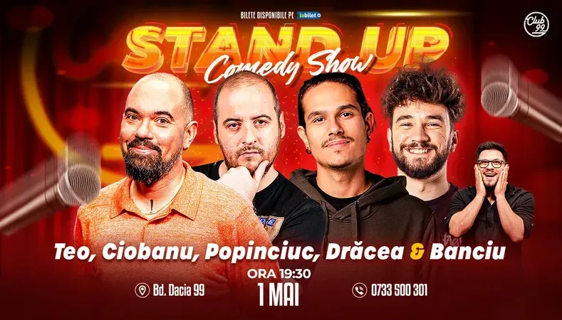 Stand-up Comedy cu Teo, Andrei Ciobanu, Popinciuc, Drăcea - Banciu la Club 99