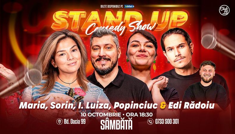 Stand-up Comedy cu Maria Popovici, Sorin Pârcălab, Ioana Luiza, Mirel Popinciuc - Edi Rădoiu la Club 99 | Show 1