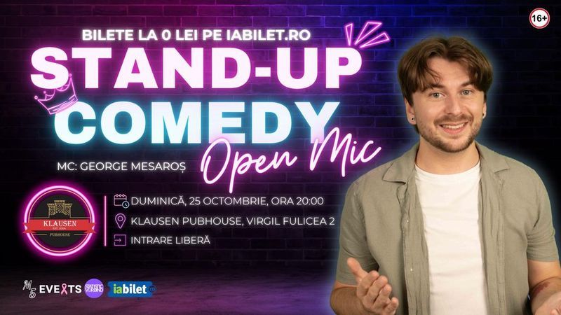 Cluj-Napoca: Stand-up Comedy Open-Mic cu George Mesaroș