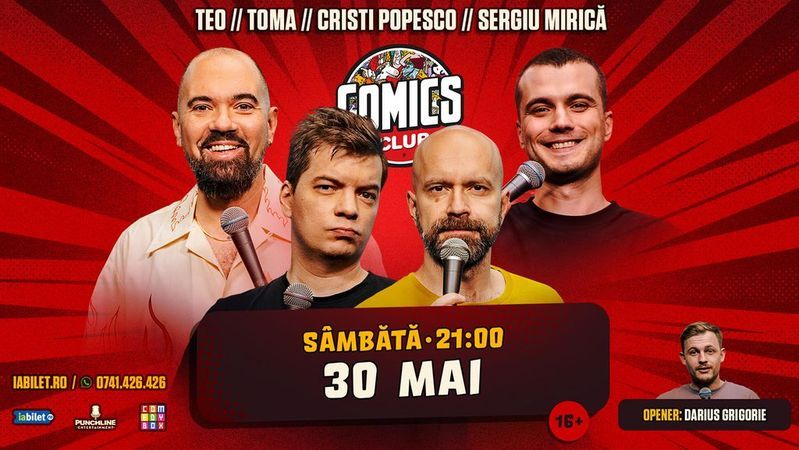 Stand-up cu Cristi Popesco, Toma, Teo și Mirică la ComicsClub!