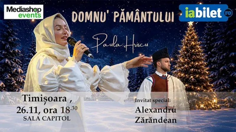 Timisoara: Concert de colinde Paula Hriscu: Domnu' Pământului | Invitat Alexandru Zărăndean