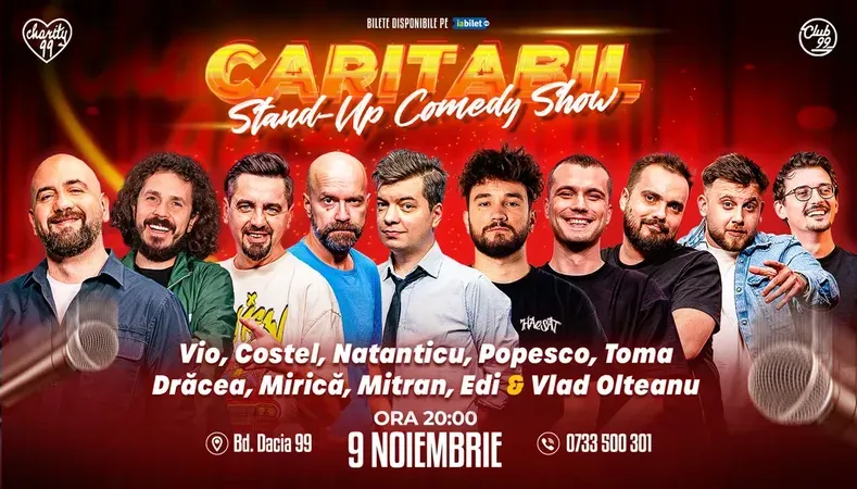 Stand Up Comedy Caritabil cu Vio, Costel, Natanticu, Popesco, Toma, Drăcea, Edi Rădoiu, Mitran, Mirica & Vlad Olteanu