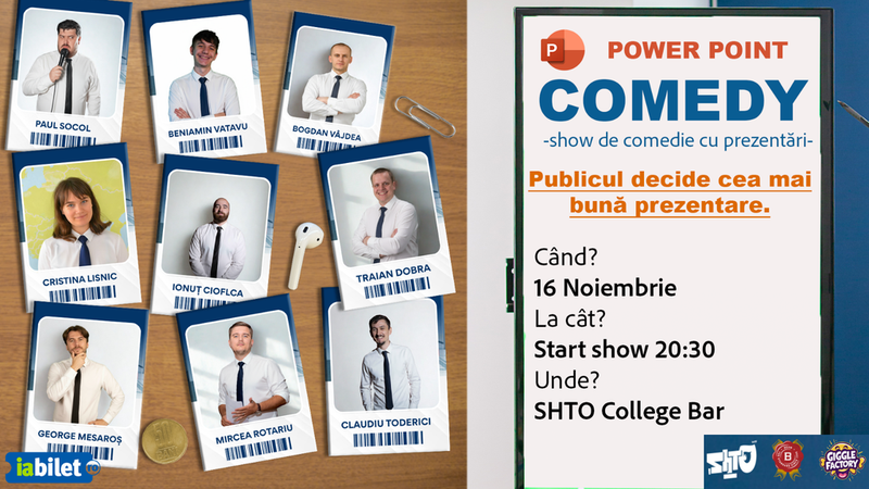 Cluj-Napoca: Power Point Comedy - Stand-up Comedy Show - Publicul decide câștigătorul!