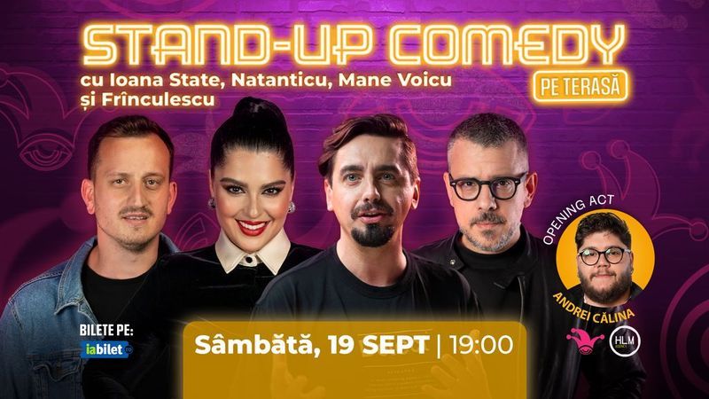 The Fool Terasa: Stand-up comedy cu Ioana State, Natanticu, Mane Voicu și Frînculescu