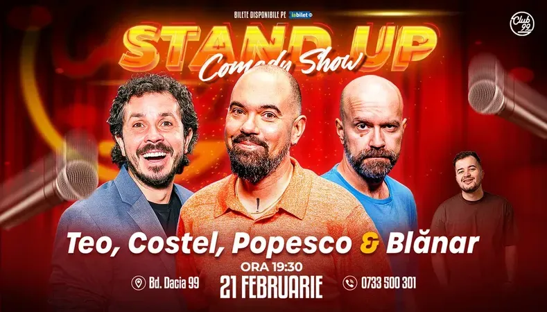 Stand-up Comedy cu Teo, Cristi Popesco, Costel - Marian Blănar la Club 99