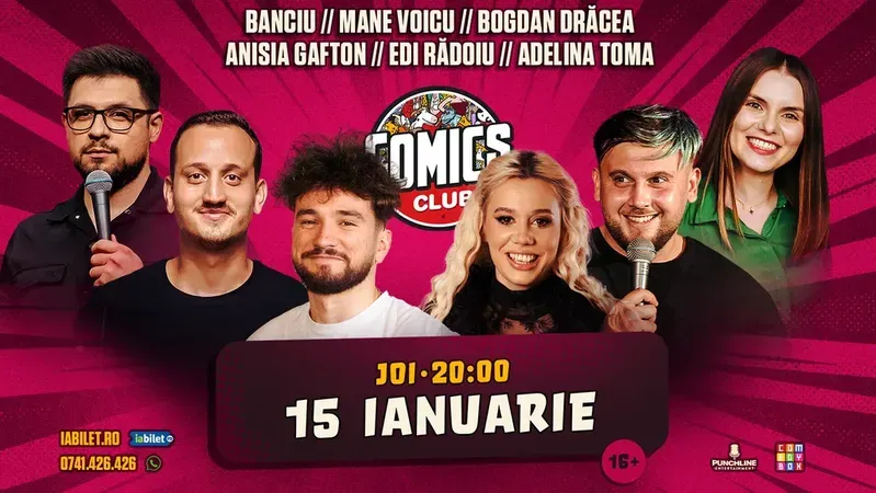 Stand-up cu Natanticu, Drăcea, Banciu, Adelina Toma și Edi Rădoiu la ComicsClub!