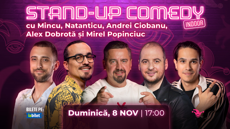 The Fool: Stand-up comedy cu Mincu, Natanticu, Andrei Ciobanu, Alex Dobrotă și Mirel Popinciuc