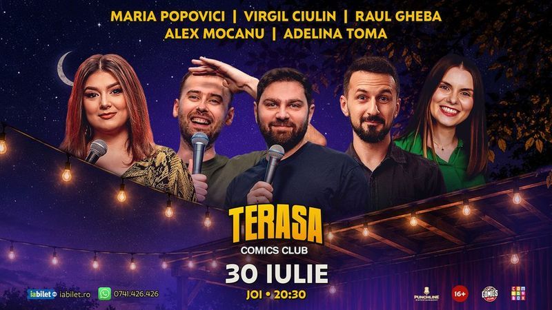 Stand-up cu Maria Popovici, Mocanu, Virgil, Raul și Adelina pe Terasa ComicsClub!