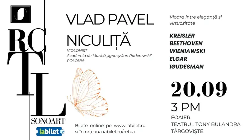 Targoviste: Recital SonoArt - Vlad Pavel Niculiță | Vioara între eleganță și virtuozitate