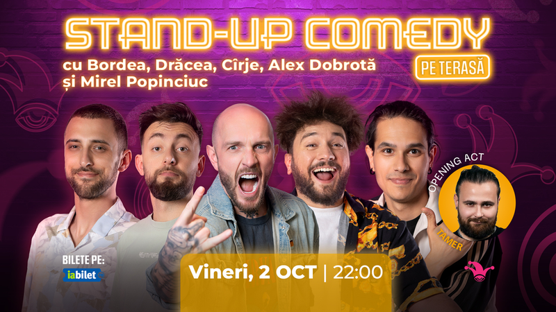 The Fool Terasa: Stand-up comedy cu Bordea, Drăcea, Cîrje, Alex Dobrotă și Mirel Popinciuc