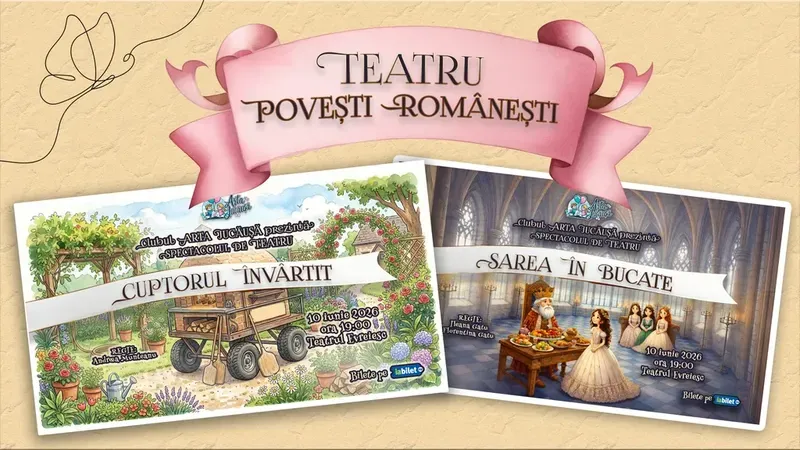 Spectacol de teatru: Povesti Romanesti „Sarea în bucate” și „Cuptorul învârtit”