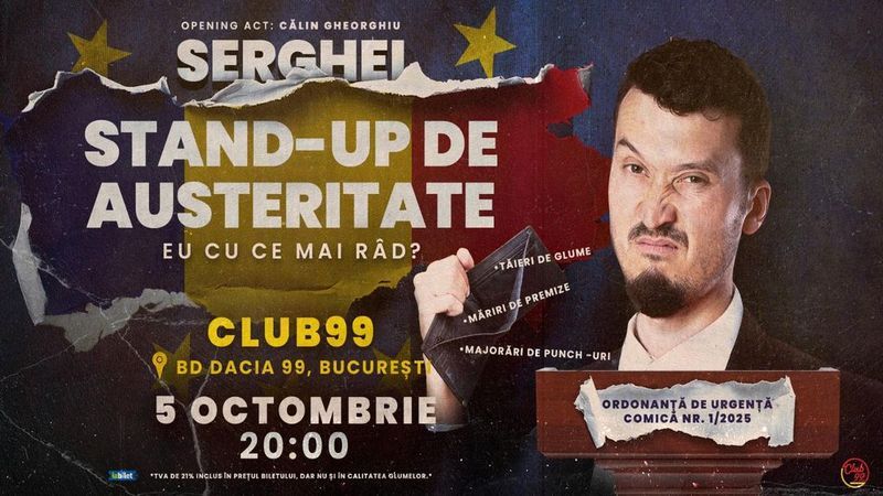 Serghei - Stand Up de austeritate - „Eu cu ce mai râd?” la Club99