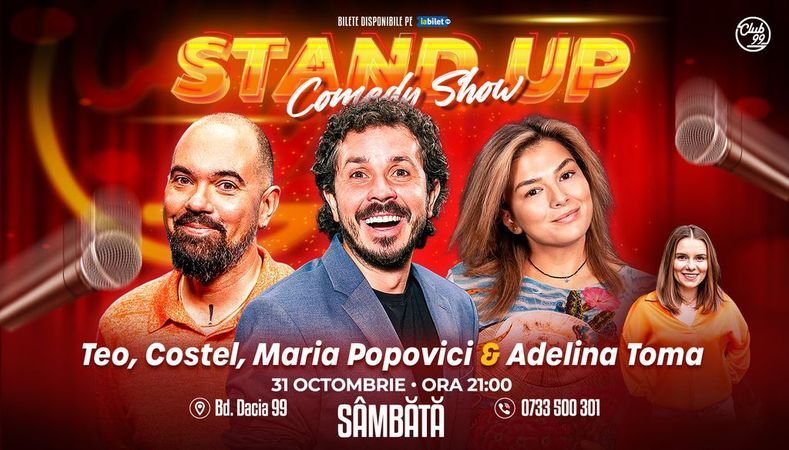 Stand-up Comedy cu Teo, Costel, Maria Popovici - Adelina Toma la Club 99 - Show 2