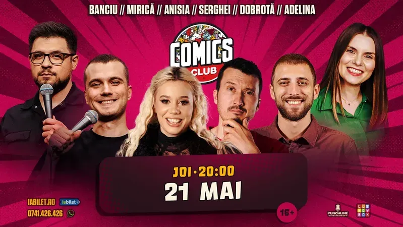 Stand-up cu Anisia, Serghei, Mirica, Banciu, Dobrota, Adelina la ComicsClub!